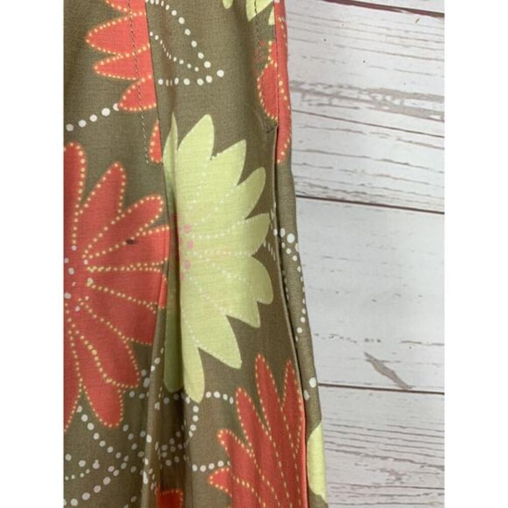 Liz Claiborne Skirt Womens size 4 Tan‎ Floral Aline Pleated Knee Length Zip - Picture 5 of 6